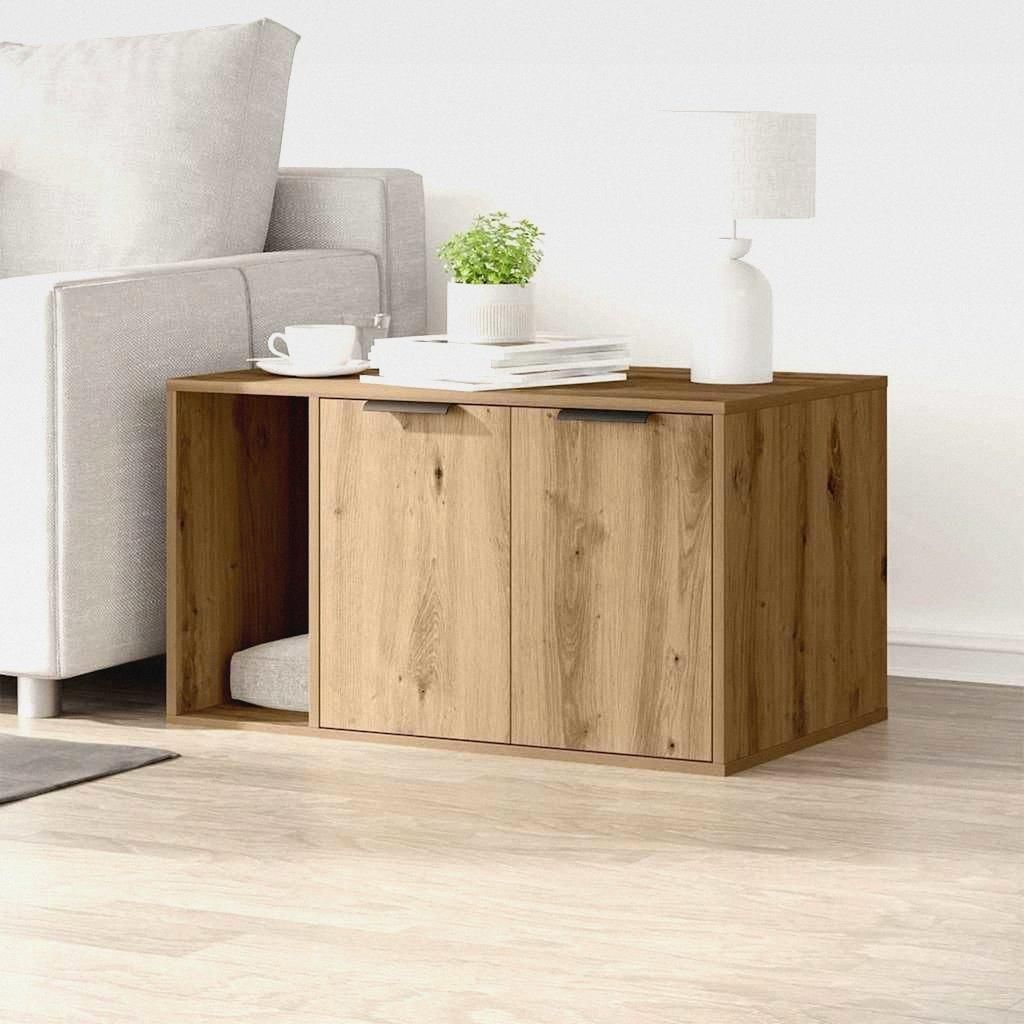 Katzenklo Artisan-Eiche 80x50x45 cm Holzwerkstoff Katzenklo-Schrank für Katzen, Wohnzimmer, Balkon