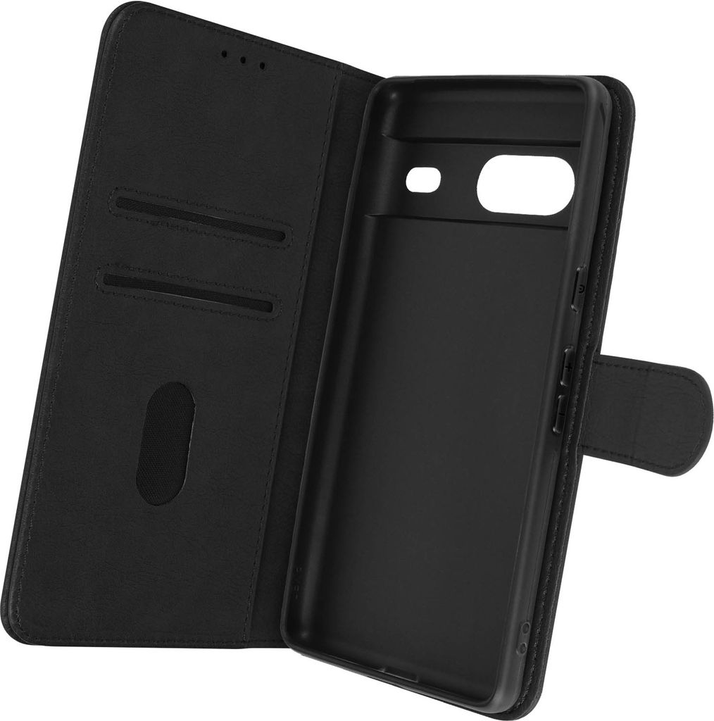Avizar, Etui Kunstleder mit Standfunktion für Google Pixel 7, Schwarz