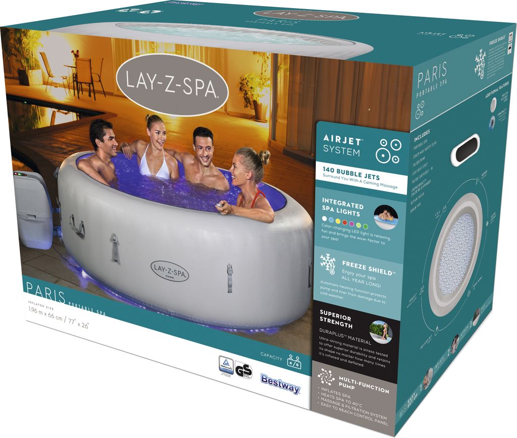 Bestway® LAY-Z-SPA® LED vířivka Paris AirJet™ 196 x 66 cm, Obrázek produktu 39