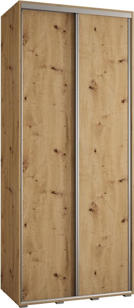 MEBLE KRYSPOL Davos 1 Schrank, zwei Türen - 235,2x110x60 cm - Artisan Artisan Silber