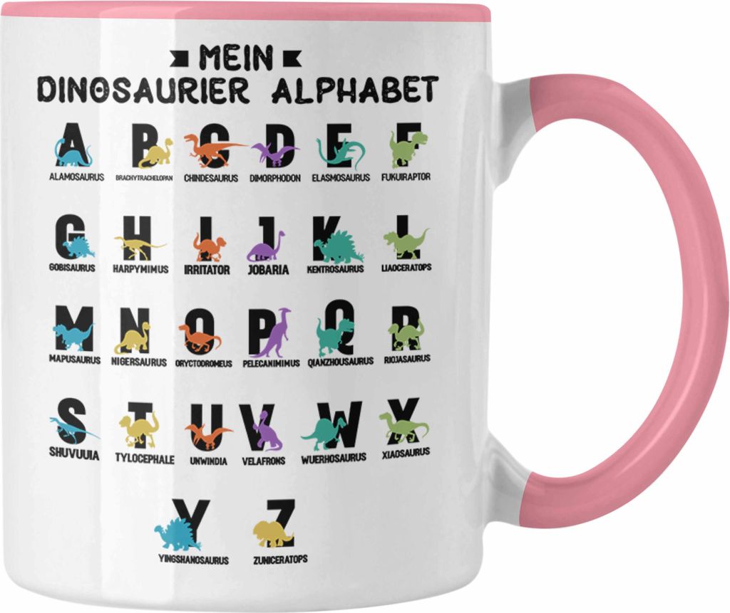 Trendation - Mein Dinosaurier Arten Alphabet A-Z Dino ABC Geschenk T-Rex Kinder 1. Klasse Grundschule (Rosa)