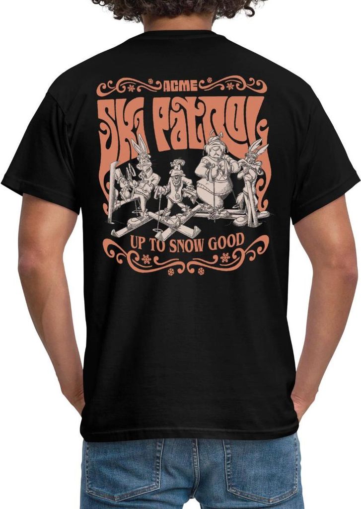 Spreadshirt Looney Tunes AGME Ski Patrol Mit Spruch Männer T-Shirt, 4XL, Schwarz