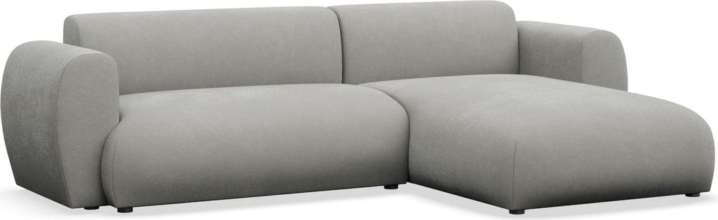 Selsey Emia – L-Form Ecksofa mit Schlaffunktion, pflegeleichte Chenille, rechts ausgerichtet, Hellgrau