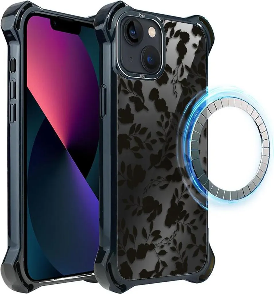 Coque iPhone 13 IBIZU DropGuard Ultra MagSafe Minuit Leaf Shadow Chic