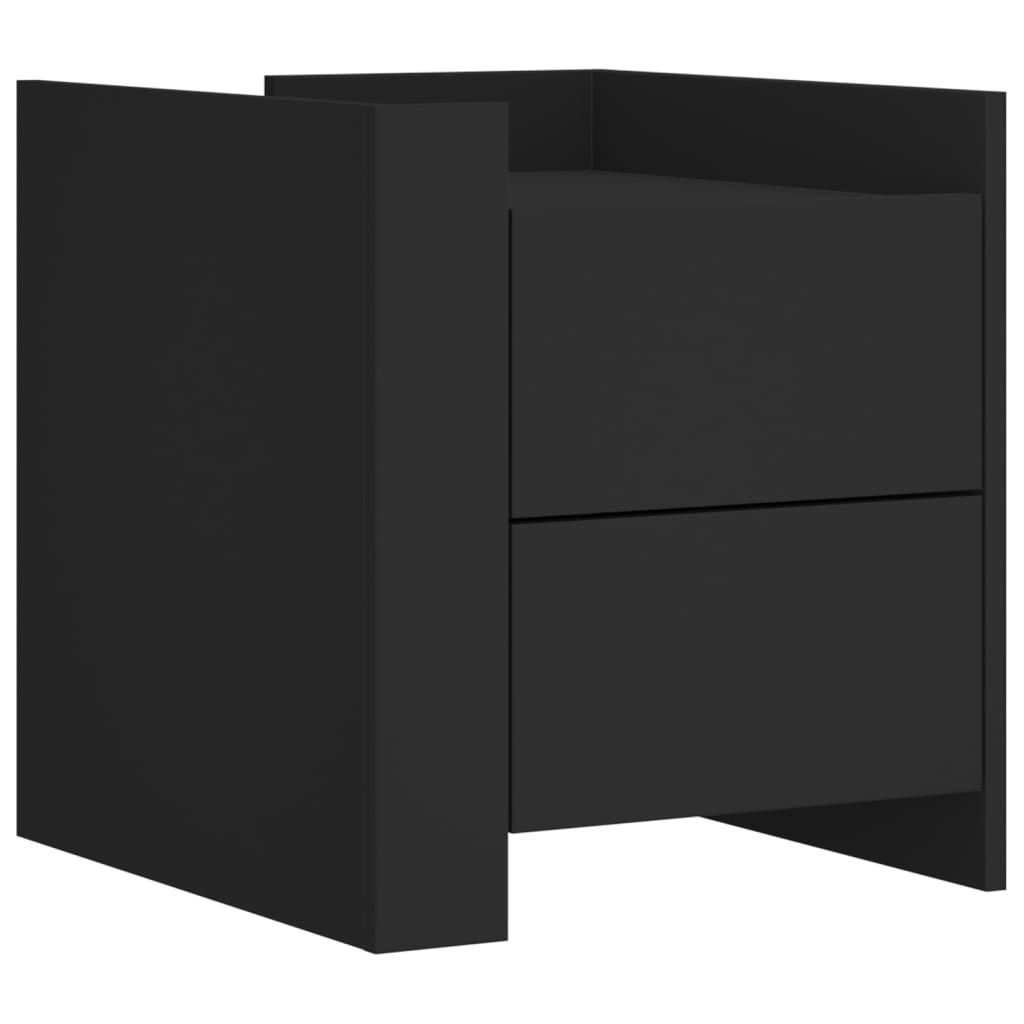 "2026 MODERNE"Nachttisch für Schlafzimmer - elegantes Design - Nachtkommode - Schwarz 45x50x50cm Holzwerkstoff - Nachttische & -schränke NeuMöbe...