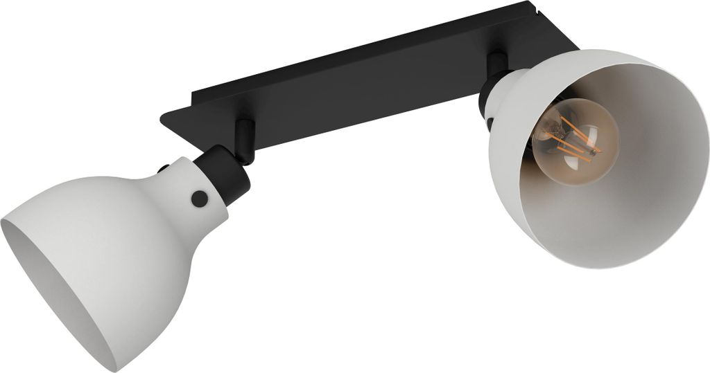 EGLO Deckenstrahler Matlock, Deckenlampe mit schwenkbaren Spots, Deckenleuchte Industrial Design, Metall in Schwarz und Grau, Deckenspot, E27 Fassung