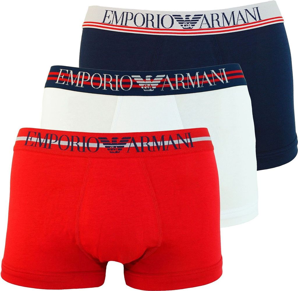 Bokserki Emporio Armani z paskiem z logo w zestawie trzech Zdjęcie produktu 