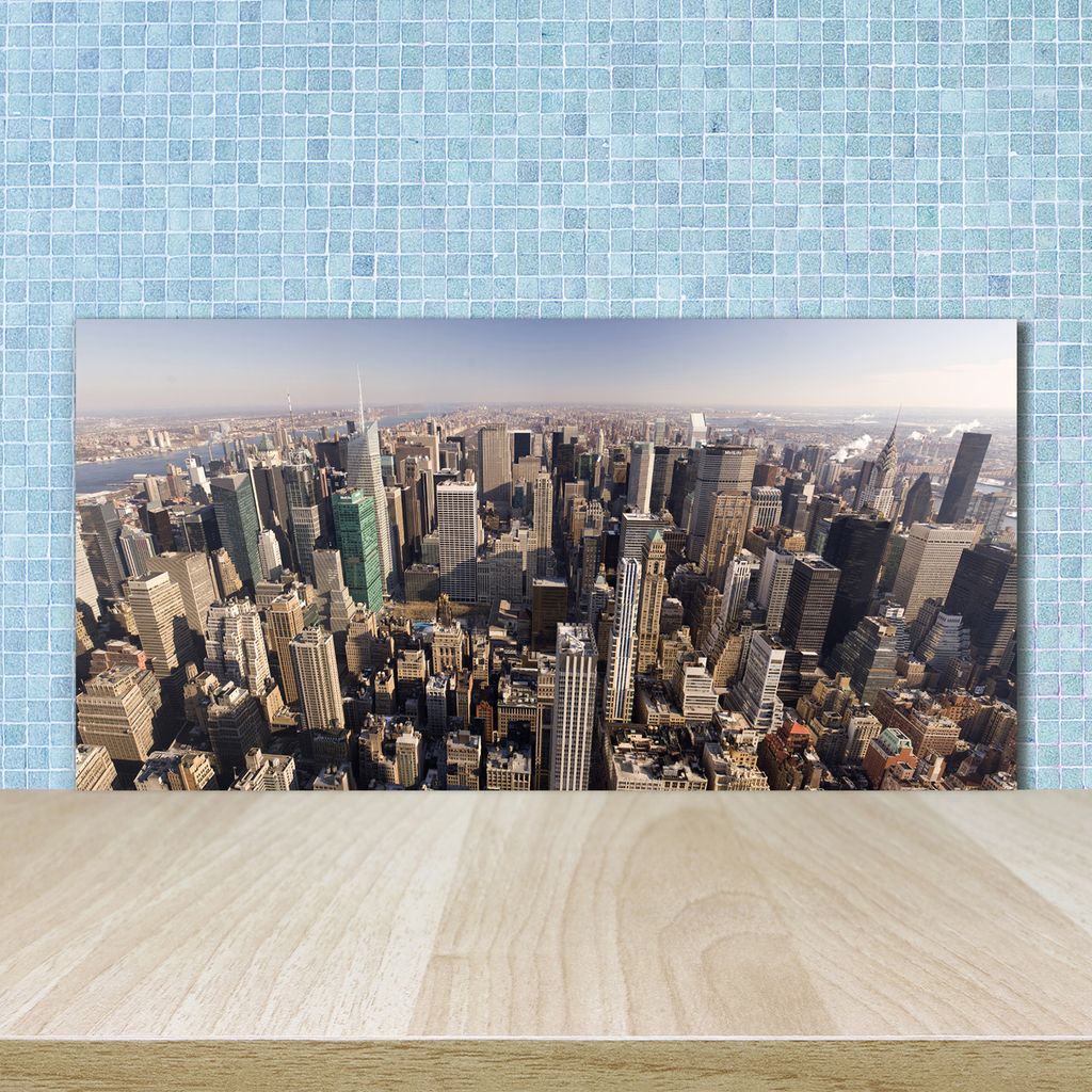 Tulup Küchenrückwand Spritzschutz aus Glas -100x50 -Spritzschutz auf gehärtetes GlasDeko Sehenswürdigkeiten New York