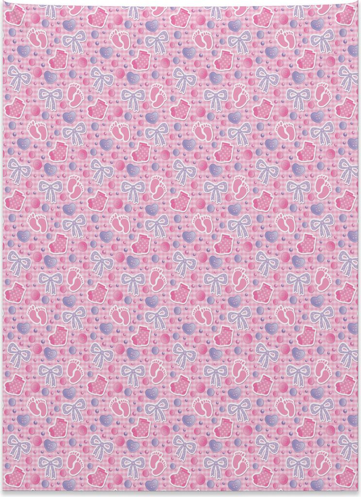 Abakuhaus Baby Wandteppich, Bögen und Knöpfe aus Weiches Mikrofaser Stoff Kein Verblassen Klare Farben Waschbar, 110 x 150 cm, Hellrosa Lila