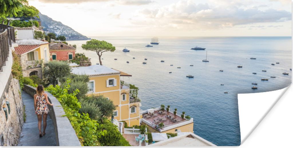 MuchoWow Poster Italien - Frau - Positano - Meer 120x60 cm - Bild