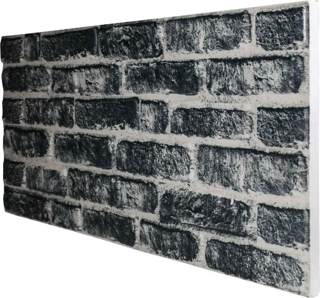 RETAIL BOX mit 10 Paneelen (5 m²) – CARBON – Verblend-Ziegelpaneel aus beschichtetem EPS, Maß 100×50 cm, Stärke 2 cm