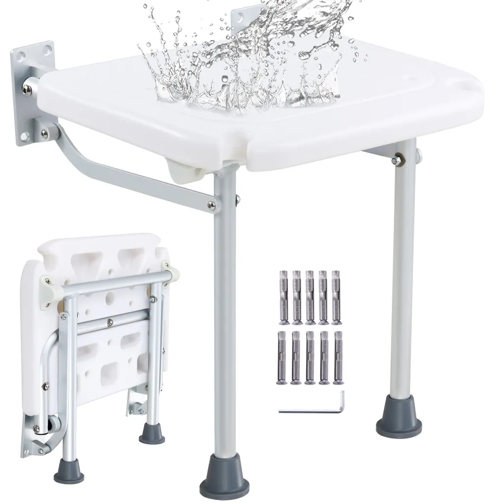 Banc de Douche Mural Pliable VEVOR pour Salle de Bain PMR et Senior