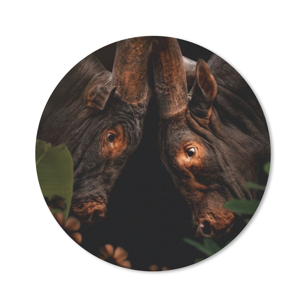 MuchoWow Mauspad Mousepad Blumen - Kuh - Dschungel 20x20 cm - Mousepads - Maus Mat - Pad - Mausunterlage - Schreibtischmatte