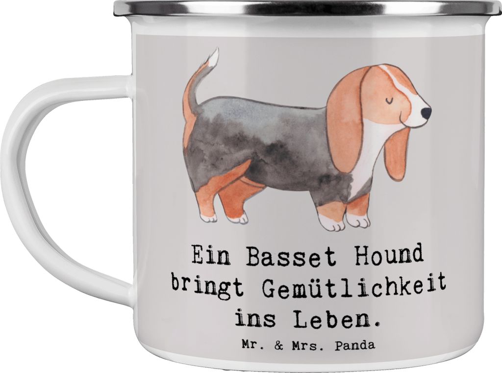 Mr. & Mrs. Panda Teetasse Basset Hound Gemütlichkeit - Grau Pastell - Geschenk, intelligenter Hund, liebevolle Momente, Hundeliebhaber, Leben, Wä...