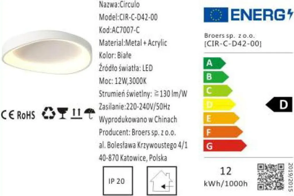 Plafonnier LED de Salon Circulo Blanc 42cm - Éclairage pour Chambre Chic - 2