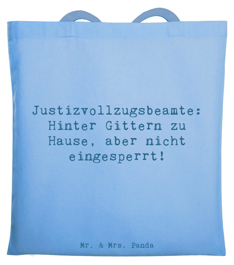 Mr. & Mrs. Panda Shopping Tasche Spruch Justizvollzugsbeamte Freiheit - Sky Blue - Geschenk, Humor im Vollzug, Stolz auf den Beruf, canvas, Tote Ba...