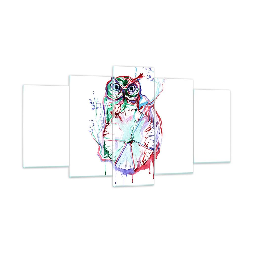 Bilder auf glas - Eule intelligent Geschöpf Kinder - 160x85cm - Glasbilder - Wandbilder - Kunstdruck - zum Aufhängen bereit - Wanddekoration aus ...