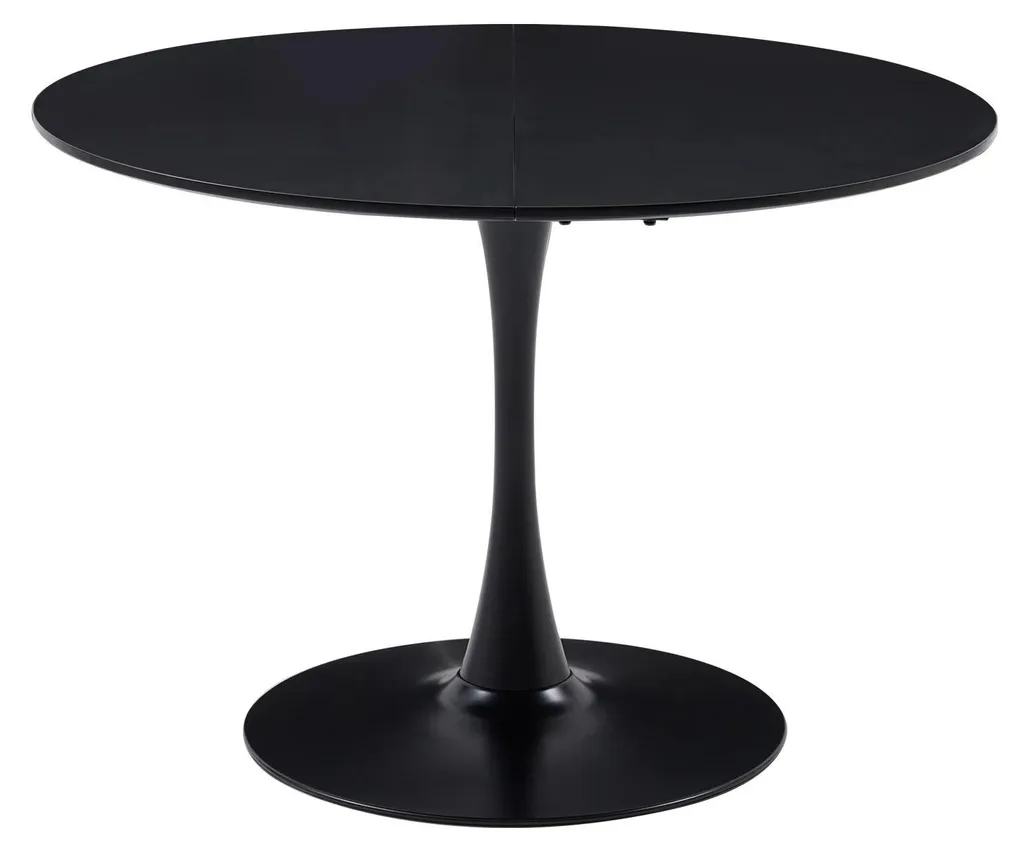 Table à manger ronde 110 cm noire pour petit espace et cuisine moderne