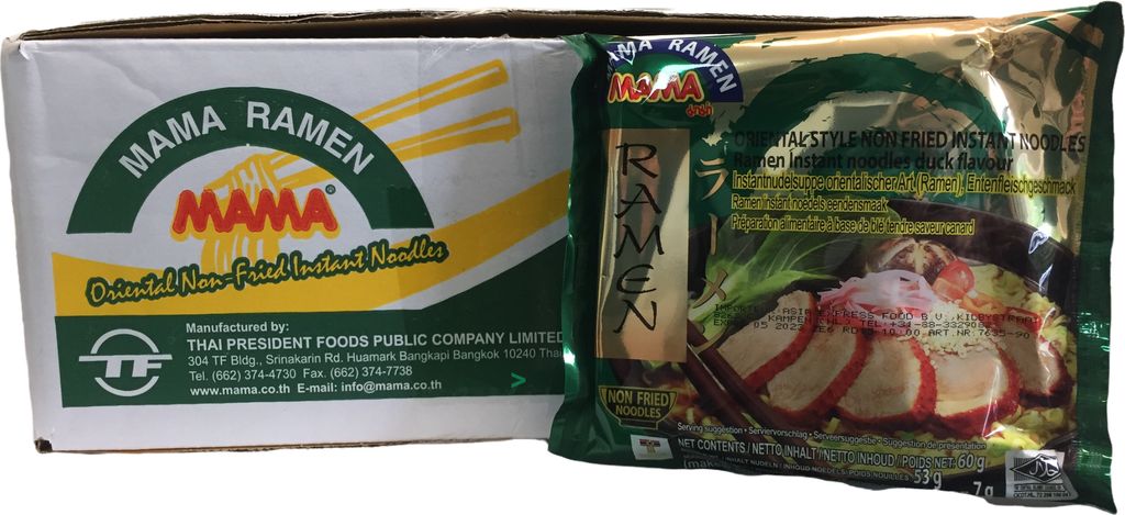 Mama Ramen Nudelsuppe mit Enten Geschmack 30x60g