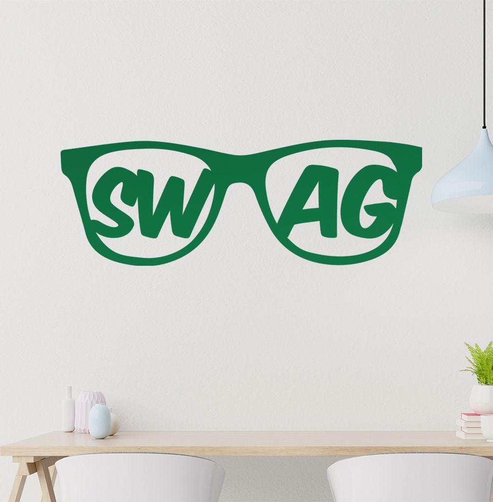 Swag Brille Wandtattoo in 6 Größen - Wandaufkleber Wall Sticker - Dekoration, Küche, Wohnzimmer, Schlafzimmer, Badezimmer