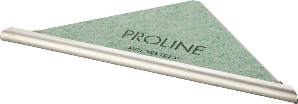 PROSHELF Duschablage PROROUND V2A Edelstahl GEBÜRSTET Höhe 10 mm 400 x 280 mm Eckregal Duschregal befliesbar