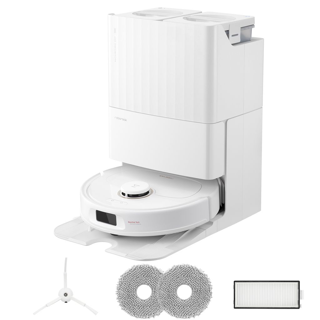 Roborock Qrevo Pro Staubsauger Roboter inkl. Zubehörsatz (1x Seitenbürste, 2x Mopp, 1x Filter), All-in-One-Dock, 60°C-Heißwasser-Moppwäsche, ...