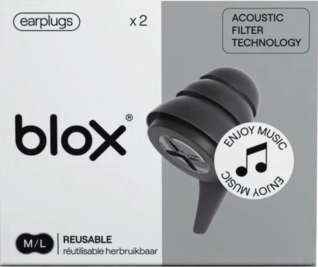 Bouchons d'oreille son clair musique noir avec filtres acoustiques