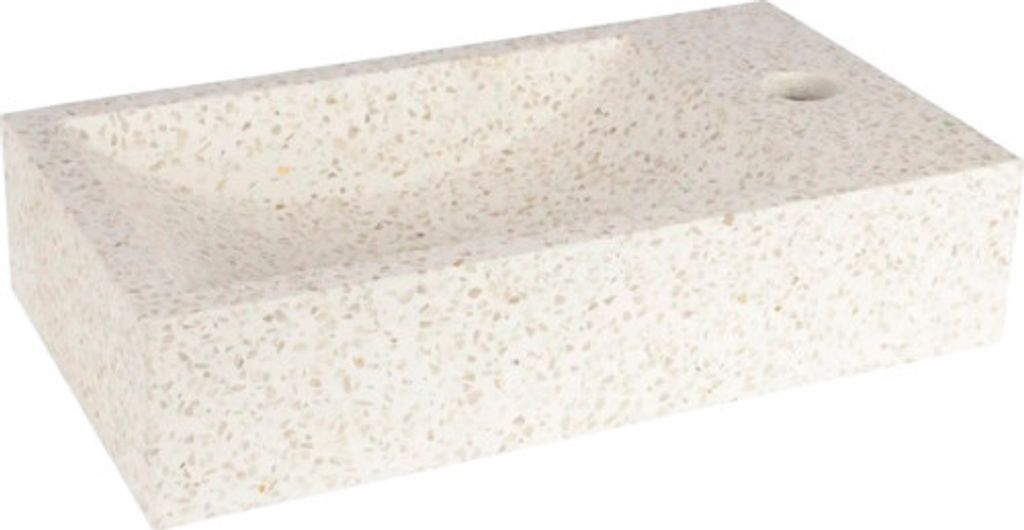 Differnz Handwaschbecken Hura L 40 x 22 cm Terarzzo beige 38.006.33