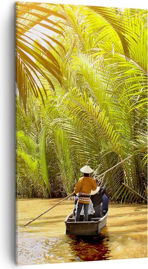Bild auf Leinwand - Leinwandbild - Einteilig - Fluss Mekong £ódŸ - 45x80cm - Wand Bild - Wanddeko - Wandbilder - Leinwanddruck - Bilder - Wandde...