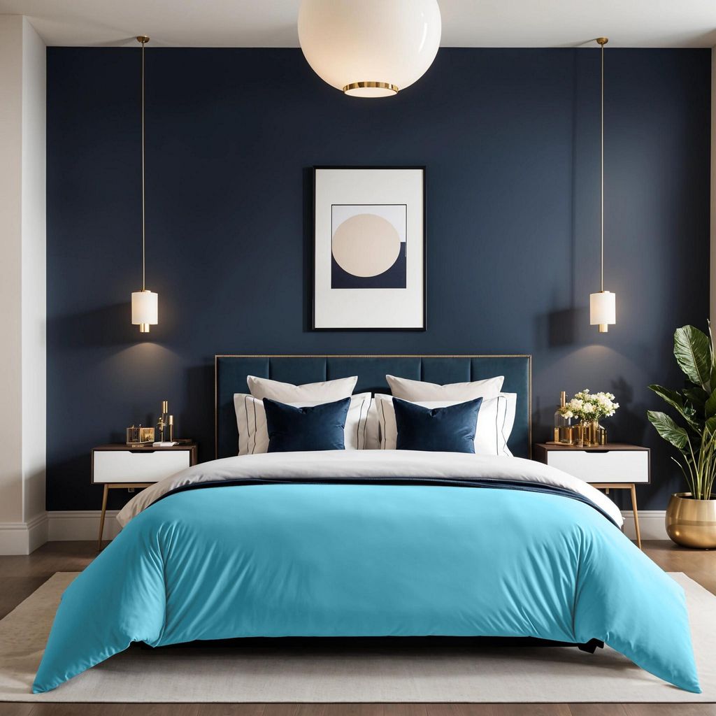 L'Essentiel Linge de Maison, Tonne Bleue - 60, Ranforce Doppel-Bettbezug (FR) (IT) (DE), 100 % BAUMWOLLE RANFORCE, Türkis, 200 x 200 cm