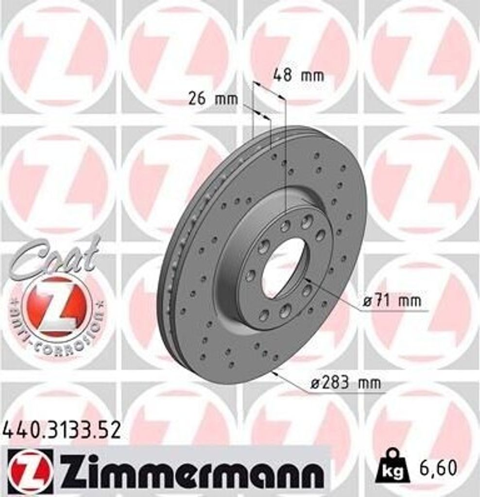 ZIMMERMANN 440.3133.52 - Bremsscheibe für 308 II, 308 SW II