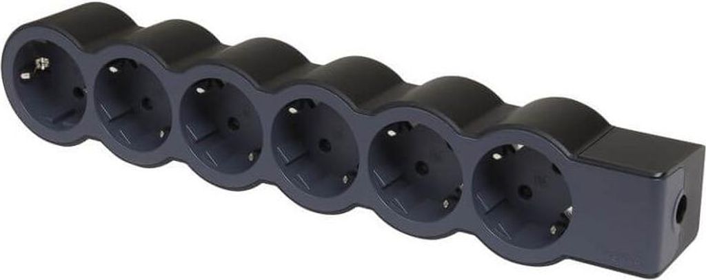 Legrand Flache Steckdosenleiste 6x Steckdose, ohne Kabel Kabel Schwarz 694580
