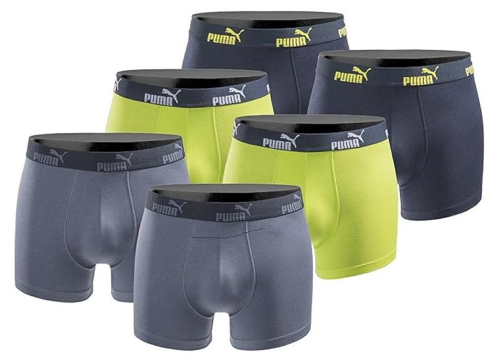 M|PUMA Boxer Herren Boxershorts 6er-Pack Blue Lime Produktbild 