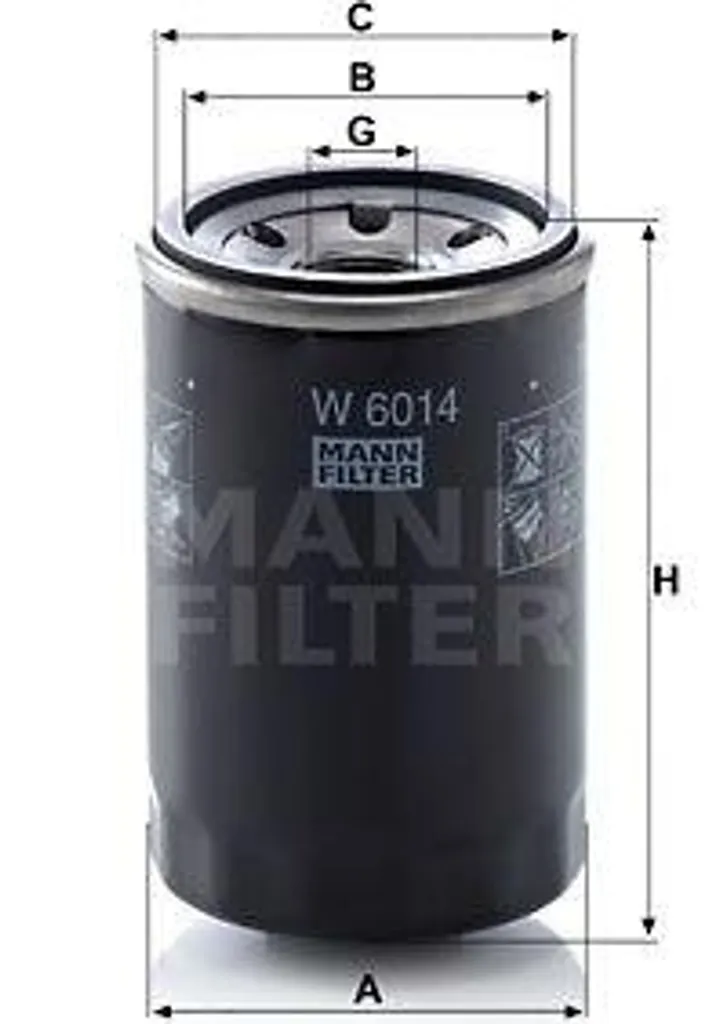 Filtre à huile MANN-FILTER W 6014 OE 552484810 pour Giulietta et Alfa 4C