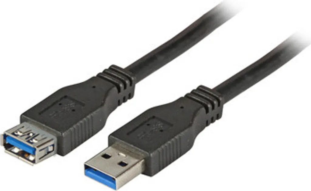 Câble d'Extension USB 3.0 Premium 1m Noir EFB Transfert Rapide 5 Gbps Robuste
