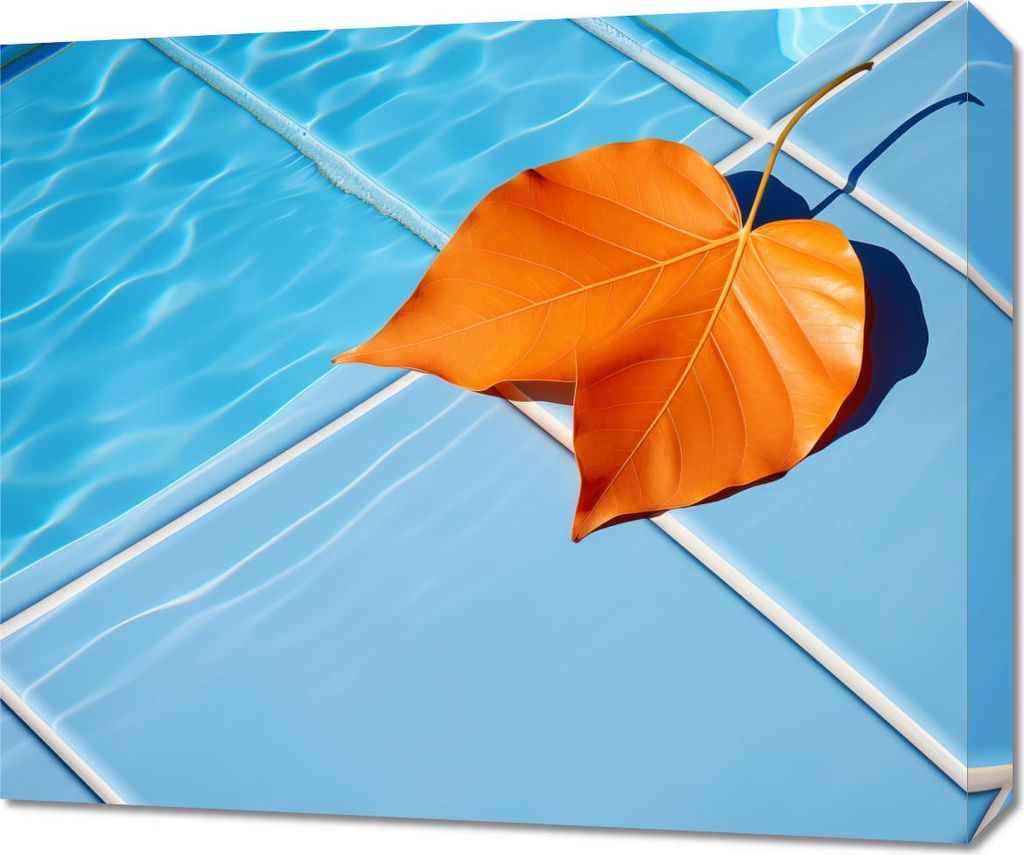 Bild 60x50cm Blatt am Wasser