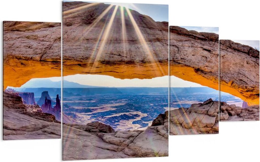 Bild auf Leinwand - Leinwandbild - Felsen Ansicht Landschaft - 160x90cm - Wand Bild - Wanddeko - Leinwanddruck - Bilder - Kunstdruck - Wanddekorati...