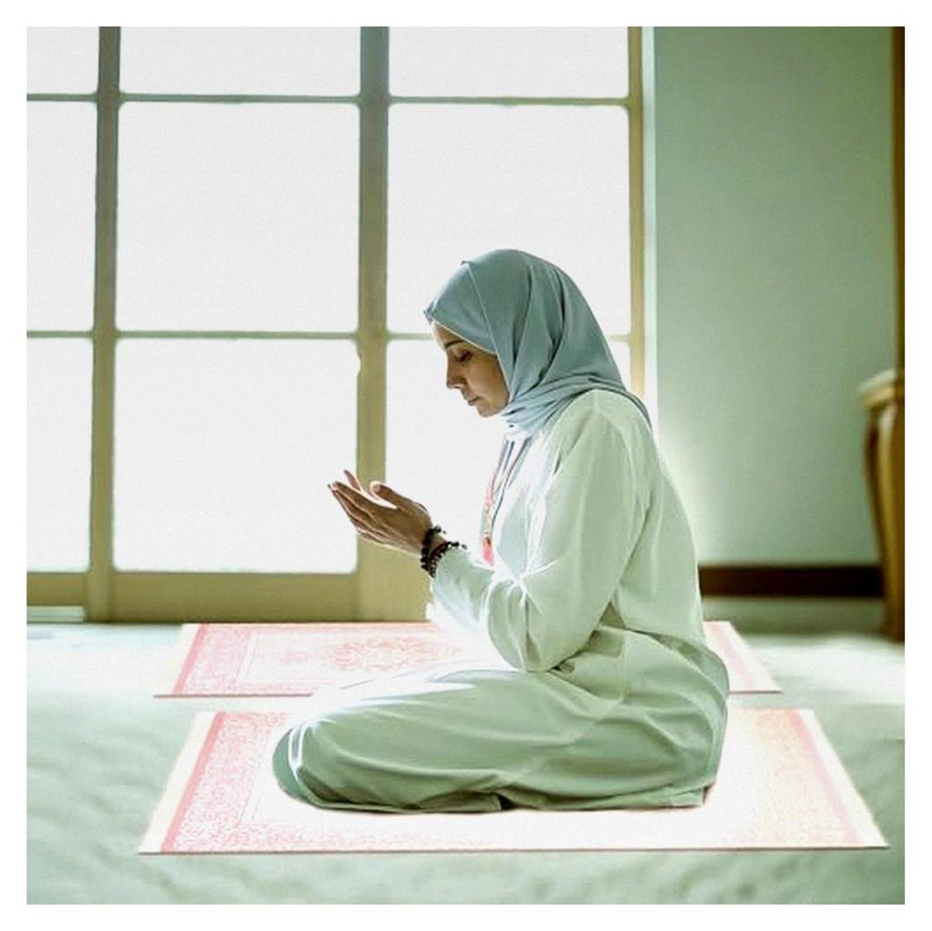 Gebetsteppich mit Gebetsperlen, weicher Gebetsteppich für Frauen, islamische Gebetsteppiche für religiöse Praktiken (rosa)