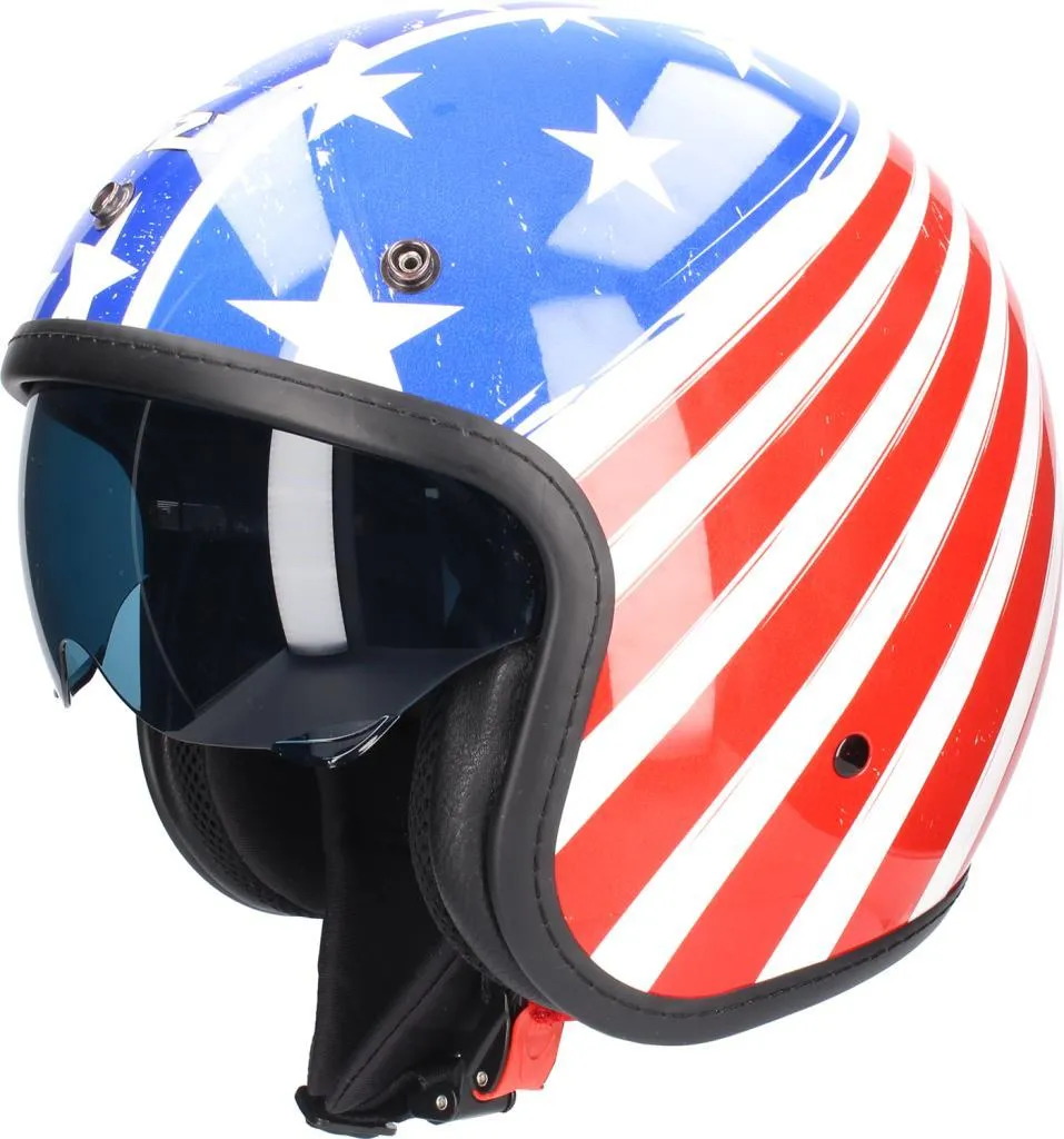 Casque NZI Rolling Duo avec Visière Anti-Rayures Bleu-Rouge-Blanc S