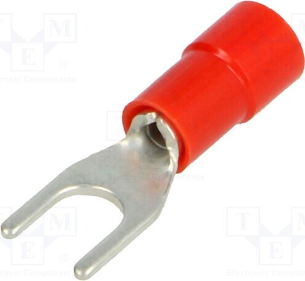 10x Kabelschuh: Gabel 0,25÷1,5mm2 Klemmverbindung Ø: 4,2mm M4 rot BM 00120 Isolier