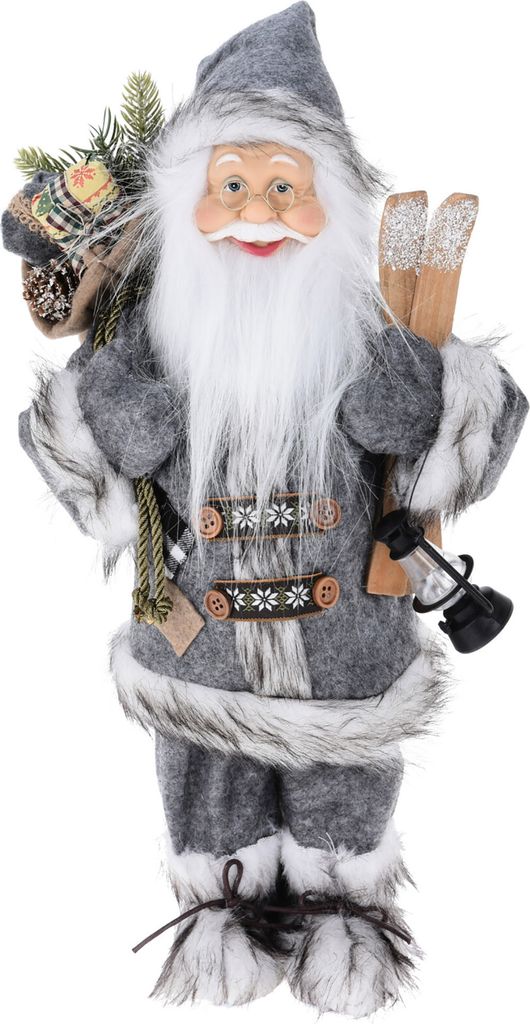 Weihnachtsmann zum Stellen Vintage grau H 45 cm - Produktbild 