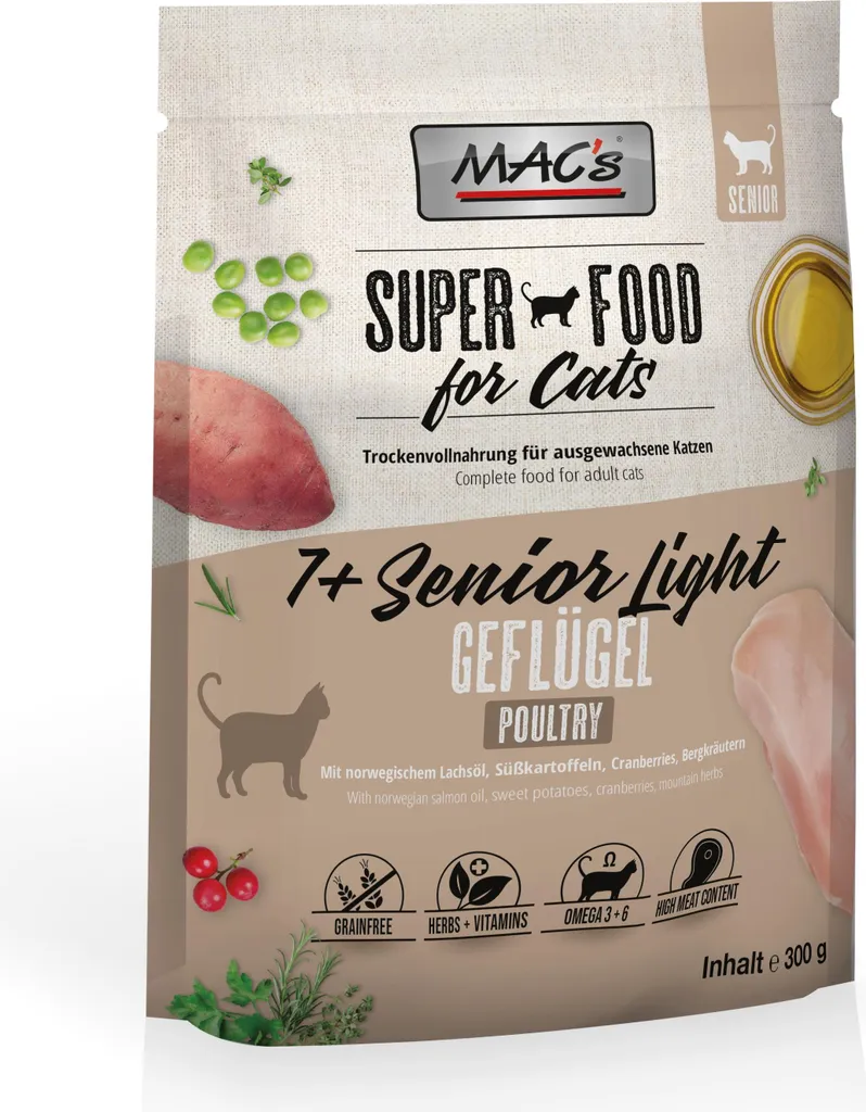 MAC's CAT Senior/Light 7kg: Cibo Secco per Gatti Pigri e Anziani