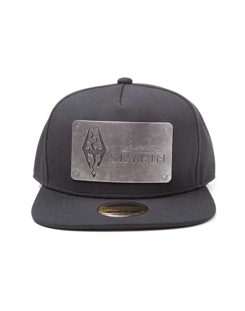 Casquette Snapback Skyrim avec Visière Plate et Logo Métal Ajustable