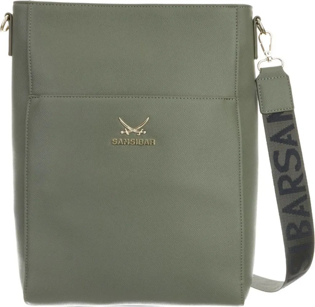 Grand sac à main type shopper olive Sansibar avec bandoulière réglable