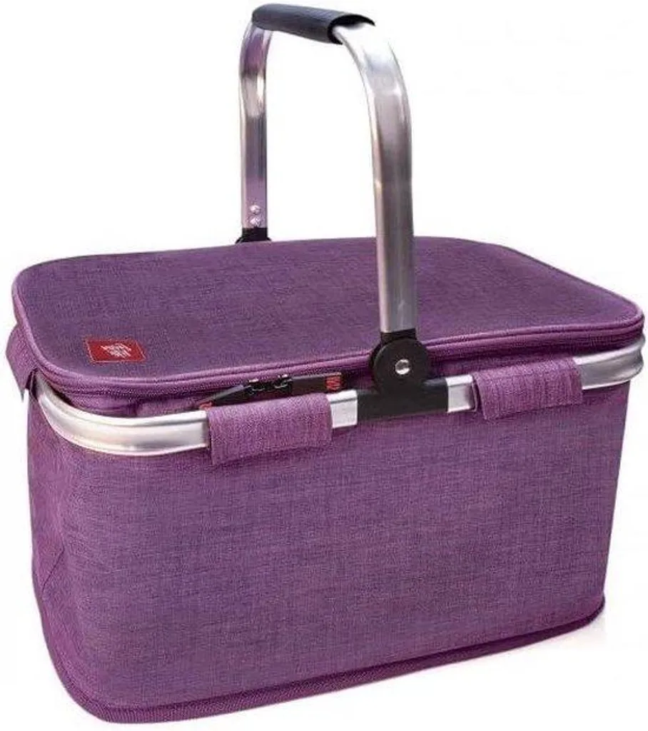 Caisse pique-nique violette design marbré - Finition premium extérieur