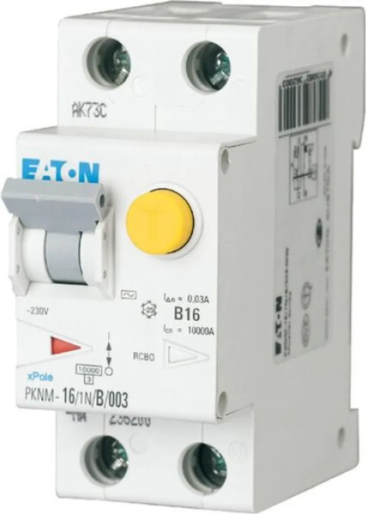 Disjoncteur différentiel Eaton 10A 30mA Courbe C modèle PKNM FI-LS