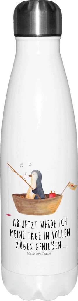 Mr. & Mrs. Panda Thermos Pinguin Angelboot - Weiß - Geschenk, Boot, Teeflasche, Wasserflasche, Leben, trinkflaschen, Trinkflasche, Optimistisch, A...