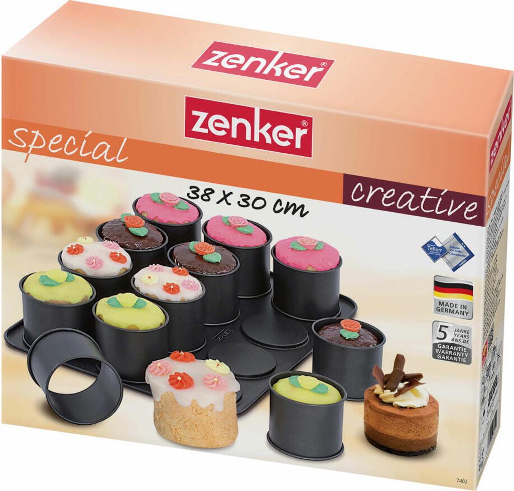 ZENKER Backblech Mini-Törtchen 12er Set 38x30cm Ø8,5cm Produktbild 6