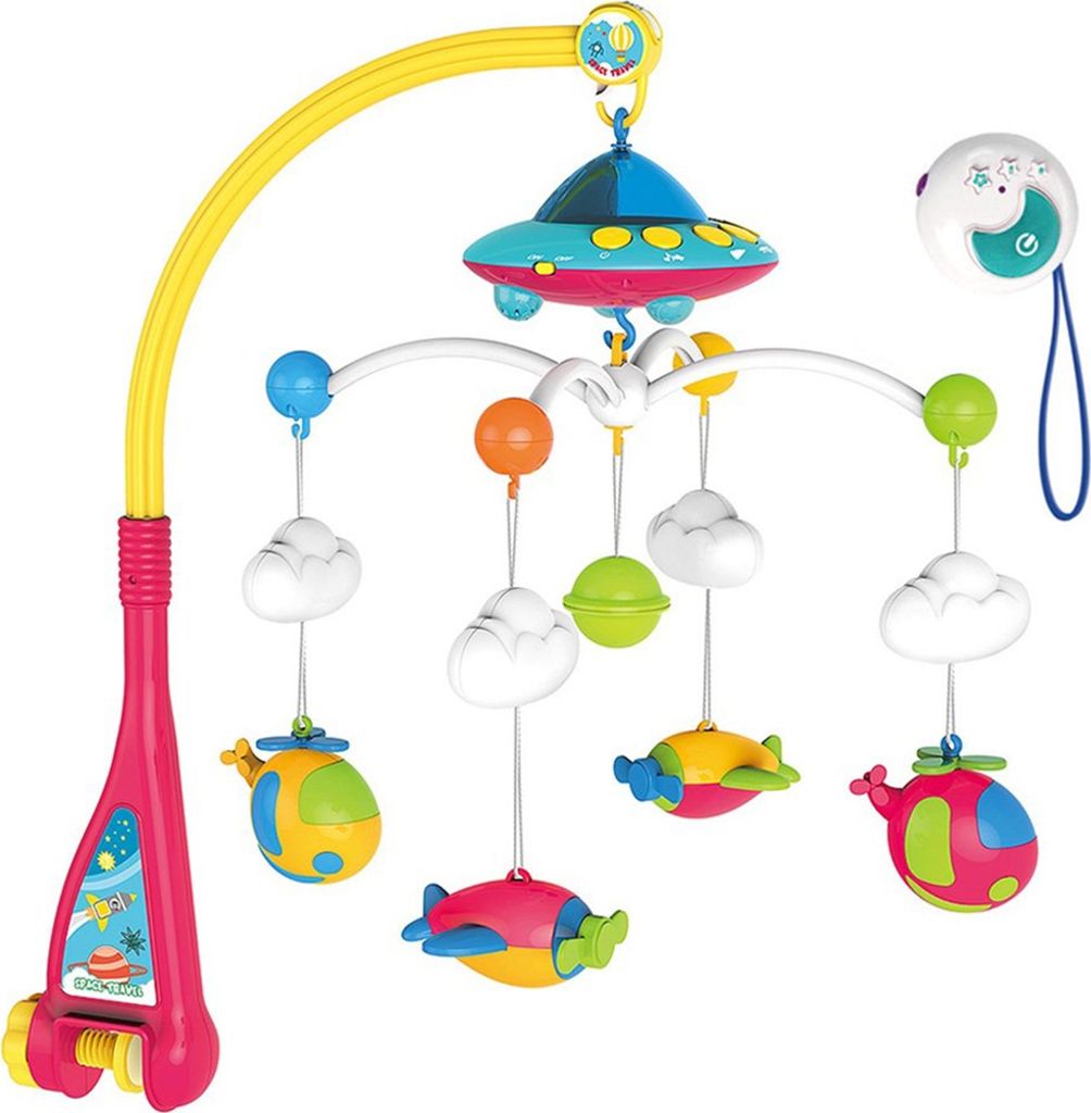 MalPlay Mobile mit Spieluhr und Sternenlicht Projektor | 108 schönen Melodien | Babymobile für Kinderwagen Kinderbett | Fernbedienung | Spielzeug...
