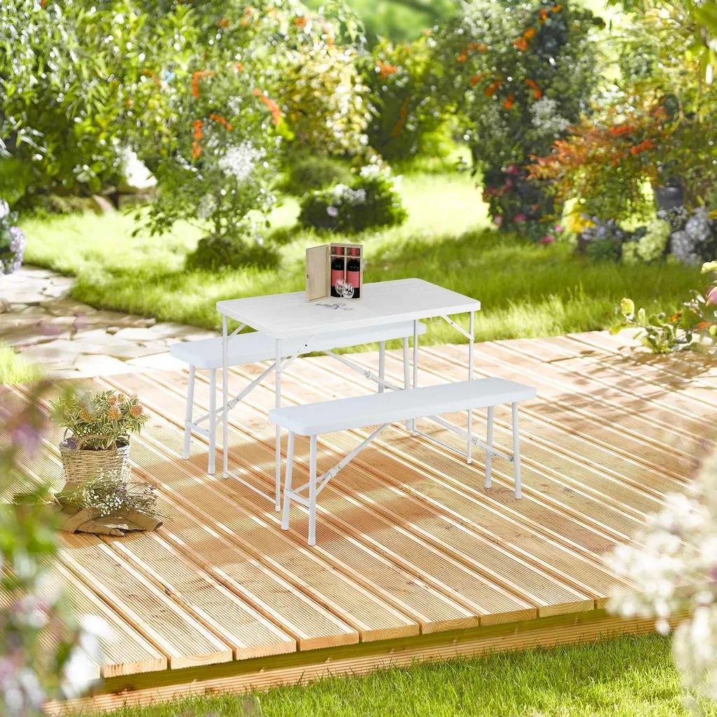 Tavolo Pieghevole da Campeggio Altezza Regolabile | Portatile 120cm
